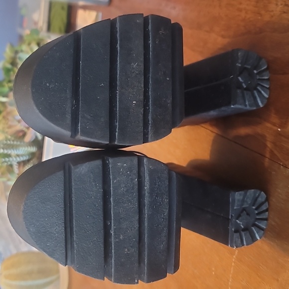 Office london silver holographic chunky sole platform mules heels sandals 39 - Picture 10 of 10